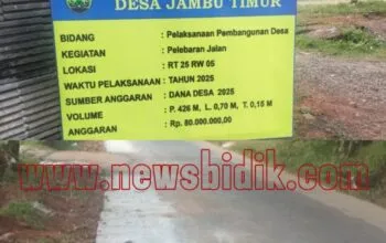 Diduga Mark-Up, Proyek Pelebaran Jalan di Desa Jambu Timur Jadi Sorotan