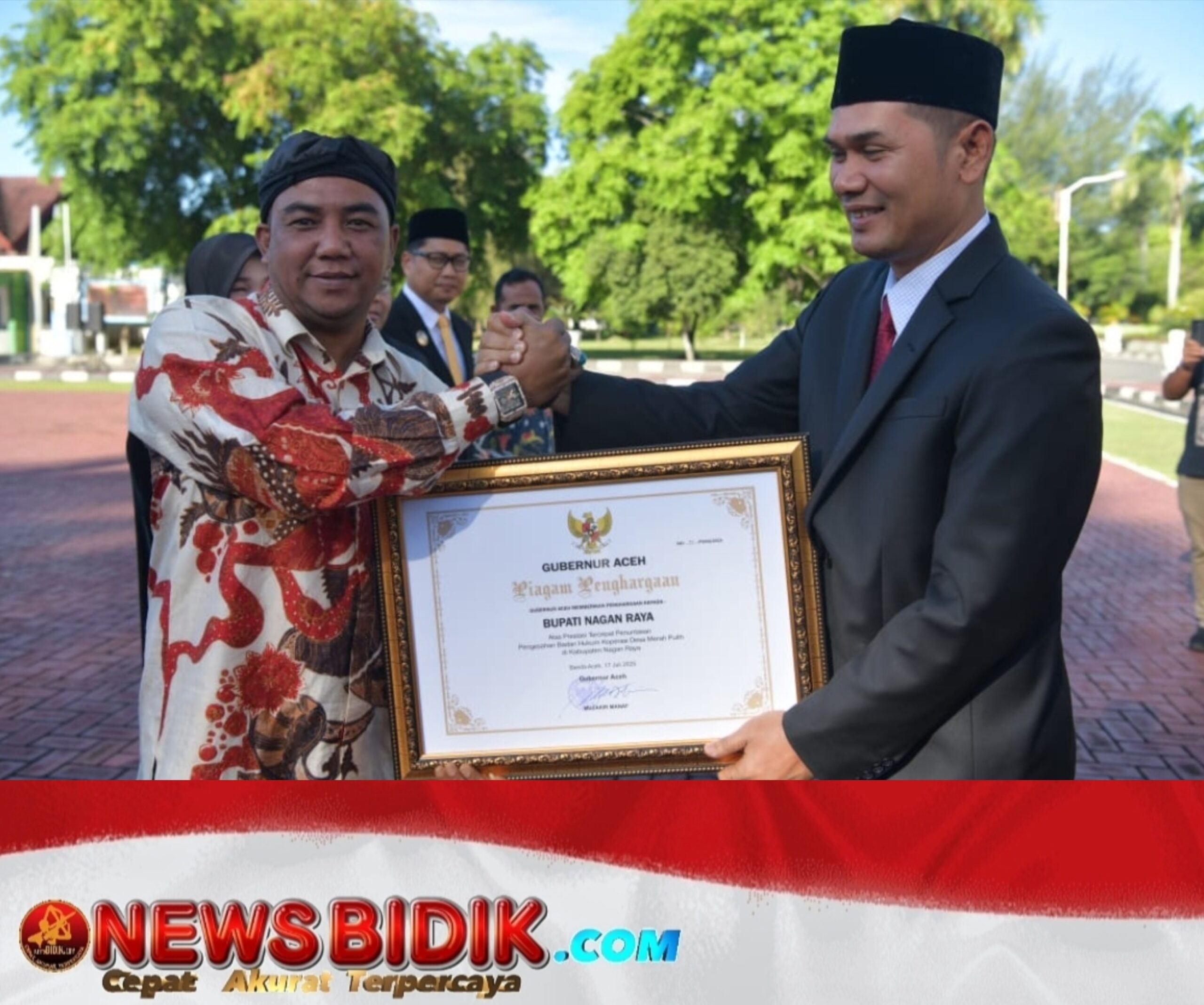 Pemkab Nagan Raya Terima Penghargaan dari Pemerintah Aceh atas Capaian Pengesahan Koperasi Merah Putih Tercepat