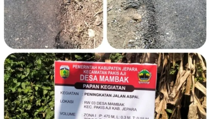 Proyek Jalan di Desa Mambak Jepara Diduga Asal Jadi, LPK Ancam Laporkan ke Tipikor