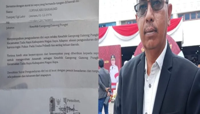 Sangat Luar Biasa Kades Di Nagan Raya Mengundurkan Diri. 