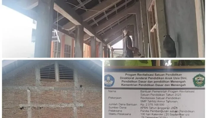 Proyek Revitalisasi SMP Tahfidz Annur Tahunan Jepara Diduga Tak Sesuai Spek, Pengawasan Lemah Disorot