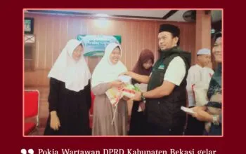 Berbagi Kebahagiaan, Pokja Wartawan DPRD Kabupaten Bekasi Gelar Santunan Anak Yatim Piatu dan Buka Puasa Bersama