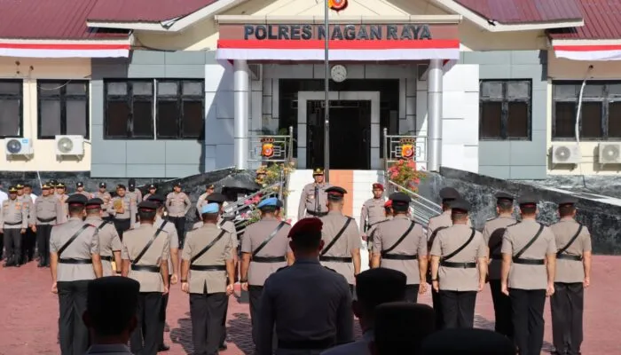 Kapolres Nagan Raya Pimpin Sertijab dan Pisah Sambut Sejumlah Pejabat Utama dan Kapolsek Jajaran