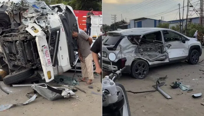 Kecelakaan Beruntun Terjadi di Kuta Blang Bireuen, Truk Kopdes Terbalik