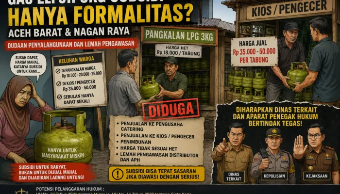 LPG 3 Kg Bersubsidi di Aceh Barat dan Nagan Raya Diduga Tak Tepat Sasaran, Harga di Pangkalan Tembus Rp25 Ribu