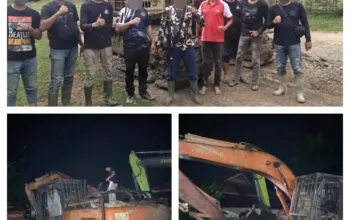 Polres Nagan Raya Tindak Tambang Emas Ilegal, Terduga Pemilik Excavator Diamankan